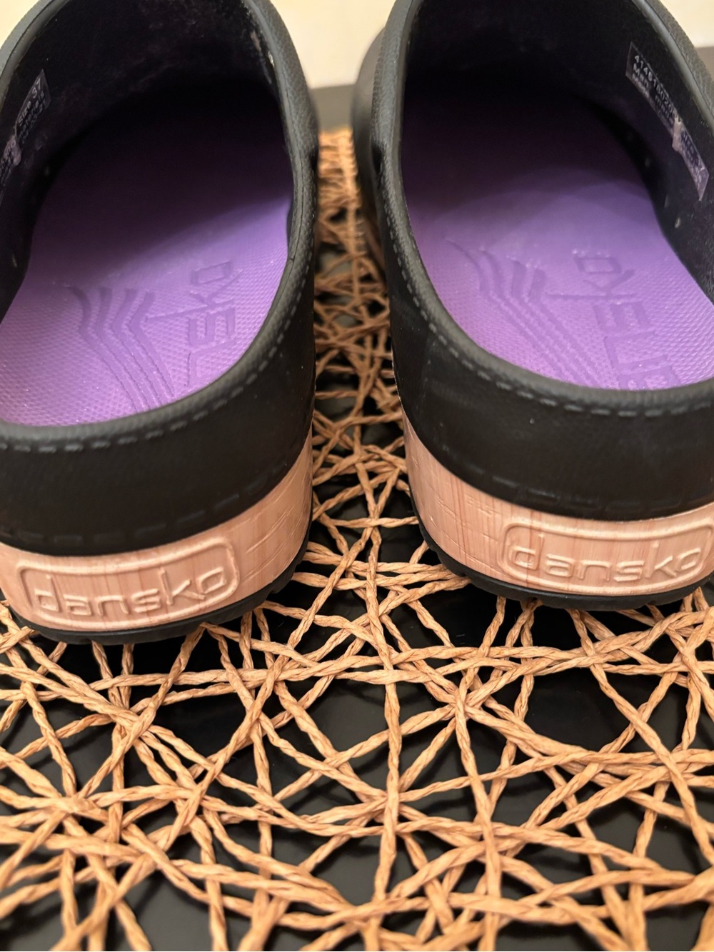 Dansko Black Clog with Purple Insole - Picture 4 of 6